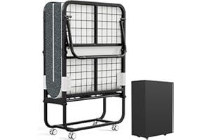 Yornoli Folding Bed with 12.5cm Thick Luxurious Memory Foam Mattress for Bedroom, Office