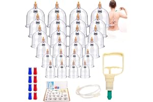 Set med 24 sugkoppar med vakuumpump, massagekoppar, kinesiska sugkoppar för att lindra tryck