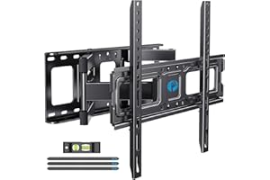 Pipishell Full motion TV mount for 26-74 inch Flat Curved LED LCD Screen TVs up to 45 kg, the TV Mount Bracket Articulating Swivel Extension Tilting Leveling, VESA up to 400x400mm, PIMFK1