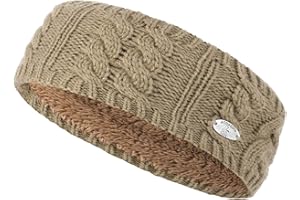 AnJuHoPa Bandeau Bandeau Cabel Knit Bandage Oreilles Avec Doublure de Polaire
