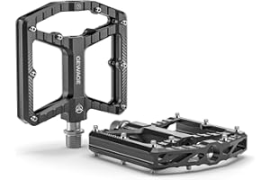 GEWAGE Pédales VTT – Aluminium usiné CNC, Grande Surface, 16 Picots antidérapants remplaçables, roulement à Aiguilles + roulement à Billes 638, sablé & anodisé, idéal pour VTT & Gravel