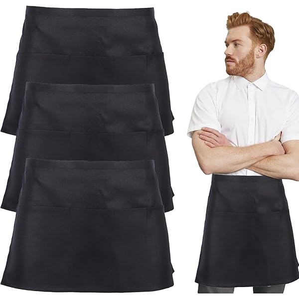 EODKSE 1pcs Grembiule Da Cucina Impermeabile Nero Con Tasche Multiuso Per Chef Di Ristoranti, Cuochi, Barman E Camerieri - Ideale Per Barbecue E Giardinaggio