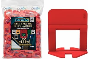 Lacosvi Clips Niveladores para Azulejos (Calzos de 1mm,300 uds) Grapas Espaciadores Niveladores para piso y azulejos Sistema de Nivelación para profesionales del Alicatado y Bricolaje
