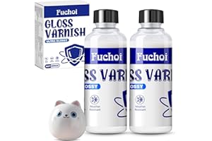 FUCHOI Vernice per Argilla Autosigillante 200ml (smalti all'argilla), Vernice Lucida per Pittura Acrilica Impermeabile Antigraffio - Compatibile con Argilla, Gesso, Pasta da Modellare, Ceramica, Legno