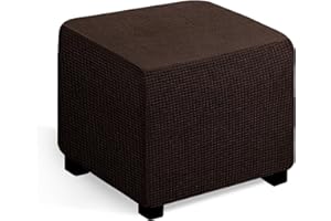 UYEOCO Copri Pouf Fodera Poggiapiedi Rotondo/Quadrato/Rettangolare Copripoggiapiedi Elastico 50x50/40 x 40 Cover Sgabello Copertura Protettiva per Ottomana (Color : C, Size : 40X40CM) ( Color : 14 @ , Size :