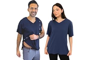 Inspired Comforts Unisex Post-Chirurgie & Reha V-Ausschnitt Dual Access Snap Shirt