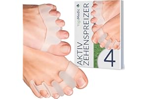 ‎YOGAMEDIC YOGAMEDIC Zehenspreizer - 2 Paar, 4 Stück - Weiche, komfortable, langhaltige & BPA-Freie Silikon Zehentrenner - Hallux Valgus Korrektur - Hammerzehen Korrektur - Zehenschutz