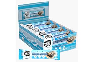 YUBI BAR Yubi Cookies & Cream - 12 Pack - Protein Bars - 99 Calories, High Protein, High Fibre, Low Sugar, Gluten Free and Dairy Free - Healthy Snacks/Nutrition Bar - Chocolate Bars - 420g
