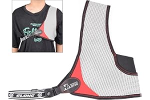 ELONG OUTDOOR Protección contra el pecho de tiro con arco mejorada, negro, ajustable, malla de nailon simple, protección contra el pecho, tamaño libre, deportes al aire libre, caza, tiro, protección del pecho