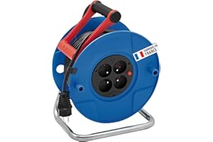 Brennenstuhl Enrouleur de câble Standard S 30m (Cablepilot), Fabrication Française 1135031 Bleu