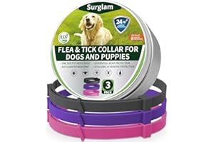SURGLAM Collier Anti Puce Chien, Colliers Anti-Puces et Anti-Tiques pour Chiens, Contre Les Puces Collier Protection 24 Mois, Naturel Collier Chien Anti Puces et Tiques, Traitement Antipuces Collier N-V-R