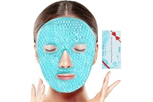 ‎BEEVINES BeeVines Eis-Gesichtsmaske, kühlende Gelpackung für geschwollene Augen, kalte & heiße wiederverwendbare Kompresse, gefrorene Gesichtsmaske für dunkle Kreise, Schwellungen & Kopfschmerzen (blau)