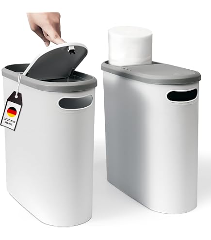 TIPGO Kleiner Mülleimer Aus Edelstahl – Schmal, 8 Liter, Für Bad, Küche, Unter Waschbecken