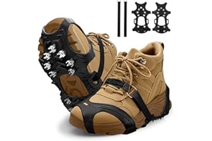Bellanova 11 Denti Ramponi per Scarponi, Leggero Ice Tacchetti, Outdoor Ramponcini da Neve, per Scarpe da Trekking e Stivali, 35–48 EU, con Cinghie di Fissaggio, Camminata Sicura