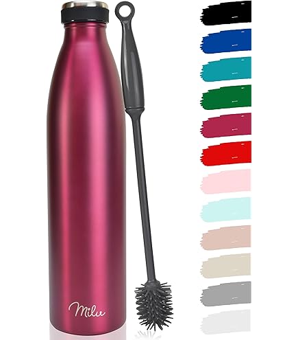 Qwetch - Grote thermosfles - Rode bloemen 1,5 l - 48 uur koud en 16 uur warm - Waterdicht en BPA-vrij - Roestvrijstalen fles met draaggreep - Geïsoleerde thermoskan voor picknick, camping, familie