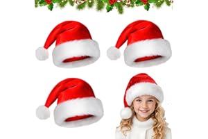 ZTBFHLZQ Lot de 3 Bonnet Noel Enfant, Bonnet Noel Bebe, Bonnet De Noel, Bonnet De Noel Enfant, Bonnet pere Noel Enfant, Chapeau de Noel Enfant, Noël Chapeau pour Décoration, Fête de Noël (3pcs Enfants)