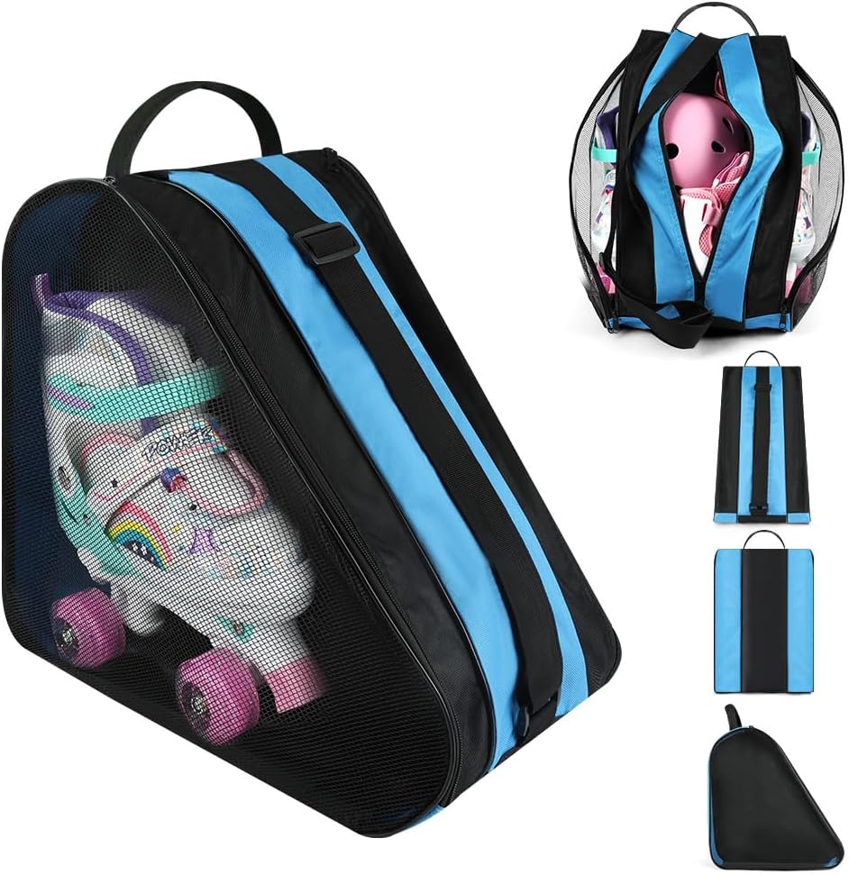 flintronic Bolsa para Patines, Mochila para Patines en Linea, Bolsa Patines 4 Ruedas con Correa de Hombro Ajustable, 3 Compartimentos, Mochila Patines Roller para Niños Mujeres, Hombres