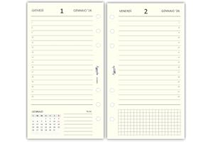Agendepoint.it - Ricambio agenda organizer giornaliera a righe 9,5x17cm 80gr 6fori avorio - 2026