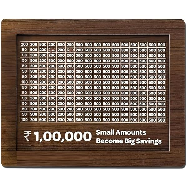 TAWOODENSTORE Money Saving Challenge Board Wooden Cash Savings