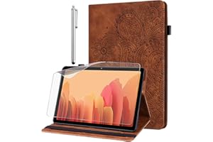 GLANDOTU Funda para Samsung Galaxy Tab A7 10,4 Pulgadas 2020 (SM-T500/T505/T507), PU Titular de la Pluma Standing Billetera Cover Protectora Tablet Samsung Galaxy Tab A7-Marrón