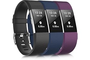 Oumida Bracelet Compatible pour Fitbit Charge 2, Bracelet de Montre pour Homme Femme Bracelet de Sport Silicone Réglable pour Fitbit Charge 2 Grand Petit (sans Montre)