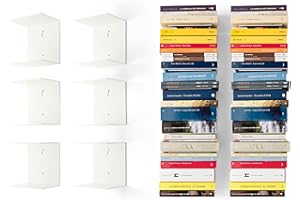 home3000 D-SEGNO Libreria da Parete Invisibile in Metallo – Mensole da Muro di Design, Libreria sospesa salvaspazio, mensole a scomparsa per libri – Made in Italy
