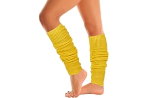 Mysocks Leg Warmers Extra Soft Stylish Fancy Winter 80s Party Dance Neon Long Legwarmers for Women Girls Ladies