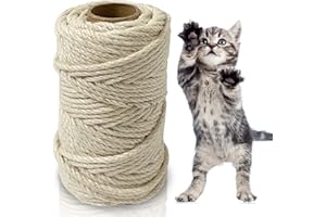 WONWOOD_DIRECT Corde en sisal pour Arbre à Chat - 5 mm x 50 m - Corde en sisal Naturelle - Corde de Chanvre pour Arbre à Chat - Accessoire pour Chat - Artisanat - Décoration de Maisons