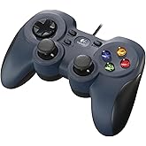 logitech F310 Wired Gamepad, Custom 4 Button Precision D-pad, 1.8 M Cable Length, Navy Blue