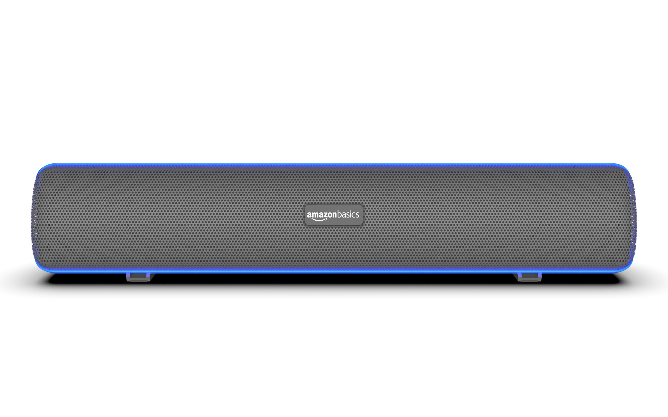amazon basics SB25L 25W Bluetooth Soundbar with 4000 mAh Battery | 2X Bass | Up to 7 hrs of Playback | Blue LED Lights | Bluetooth 5.3, Aux & USB Connectivity (Grey)