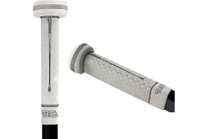 Buttendz Sentry Grip de Remplacement pour Bâton de Gardien de Hockey - Contrôle Précis pour Les Gardiens avec Bouton Surdimensionné, Texture Améliorée et Grip de Hockey Premium (Blanc, Goutte Noire)