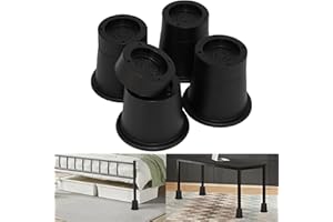 aspeike Heavy Duty Round Bed Risers - Adjustable Furniture & Desk Leg Heights up to 3 Inches - 4 Piece Set with 1,100 lb Weight Capacity - Perfect for Sofas, Chairs, Cabinet and Beds