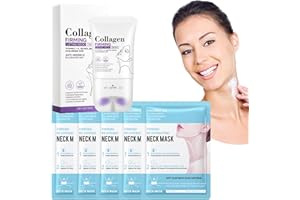 NURVIDIS Halscreme + 5 Pcs Halsmaske, Kollagen-Halscreme Mit Rolle, Hals Anti Falten Maske, Neck Line Anti Falten Cream, Kollagen Straffende Halscreme, Verbessern Sie Die Nackenfestigkeit