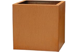 VIVANNO Blumenkübel Pflanzkübel Kübel aus Cortenstahl Metall Block, Rostbraun (50x50x50 cm)