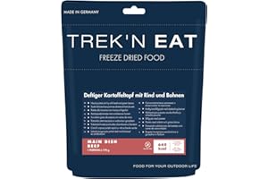 TREK'N EAT Ragoût de pommes de terre copieux Trek’n Eat au bœuf et aux haricots – Repas savoureux en plein air | Ragoût de randonnée, repas de camping, ration de survie | Sans additifs