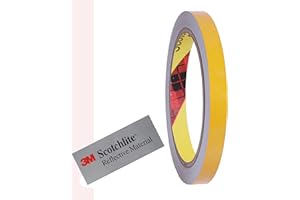 INDIAN STORE 24 3M 610C - Nastro riflettente riflettente di sicurezza, impermeabile, riflettente (3M 610C, giallo, 5 mm x 10 m)