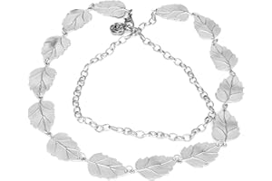 RUGBOL Cadena para el vientre, cinturón de cadena para la cintura, cinturón de cadena de plata, cadena para el cuerpo, joyería para mujeres y niñas, vestidos de jeans