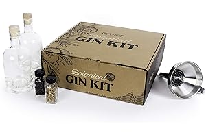 Craft A Brew Trousse à gin ; Mélange Botanique; Pour le brassage maison bricolage ; Comprend deux bouteilles en verre de 375 ml, un entonnoir à tamiser, des instructions étape par étape.