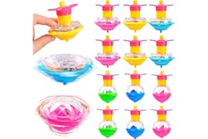 PICRIK 12 Pack Spinning Tops for Kids, Light Up Spinning Tops, Gyroscope Gyros Toy Magic Flashing Music UFO Spinning Tops with Lights and Music Birthday Party Bag Fillers for Kids Toddlers Toys Gift