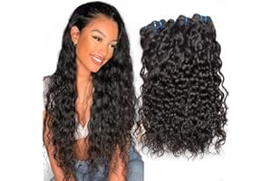 VIPBEAUTY 12A Water Wave Bundles Human Hair 20 22 24 Inch Deep Wave Bundles Brazilian 100% Unprocessed Virgin Human Hair Wet and Wavy Bundles Double Weft Deep Curly Weave 3 Bundles Natural Black