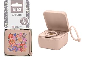 BIBS Liberty Pacifier Box avec cordon. Porte-sucettes et stérilisateur. Entièrement en matériau de qualité alimentaire, sans bisphénol A - June Blossom Blush