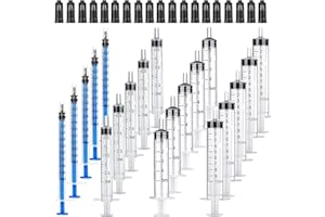 ‎SAICOOS 20Stück 1ml / 3ml / 5ml / 10ml Spritze Set – Wiederverwendbar Spritzen Steril Einzeln Verpackt Plastik Spritze mit Deckle für Kolostrum Sammler Und Dosierspritze ( 1 ml / 3 ml / 5 ml / 10 ml Syringe )