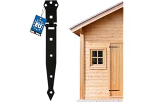 KOTARBAU® Bisagra de puerta 250 mm de acero inoxidable, negra, Herraje para puertas de jardín de madera, Bisagra apaisada para Cobertizo, Granero, Bisagra para puerta abatible, recubrimiento en polvo