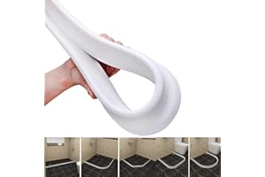 WEZEST Silikonowa taśma uszczelniająca do podłogi w łazience, zapobiega przelewaniu się wody | Wodoodporna samoprzylepna i zginalna wodoodporna taśma do separacji na mokro i na sucho (152 cm)