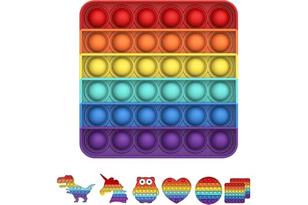 BDwing Push and Pop Bubble Sensory Fidget Toy, Jouets Sensoriels à Presser, Silicone Anti-Stress Jouets de Soulagement de L'anxiété Educatifs Autisme Besoins Spéciaux pour Enfants Adultes