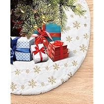 Gonna Albero Di Natale In Pelliccia Sintetica - 90 Cm, Argento Paillettes, Per Base Albero - Foto 5