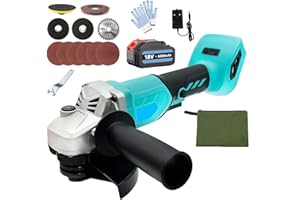 RONTALY Cordless Angle Grinder 18V Brushless Angle Grinder Tool w/ 6.0Ah Battery & Charger, 2-Position Adjustable Auxiliary Handle, for Cutting, Grinding, Polishing