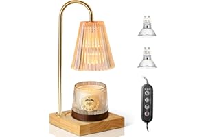 NEMMXUB Diffusore di Aroma Lampada scaldacandele con dimmer, scaldacandele Elettrico per Candele in giara,Decorazioni per la casa della Camera da Letto,Timer 2/4/8H Altezza Regolabile con 2 lampadine