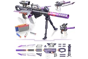 HAUTIK Pistola para Nerf Francotirador, 100+ Estilos Pistola Eléctrica de Juguete para Niños, Viene con 100 Dardos, Pistola de Juguetes Regalo para Niños 6-12 años