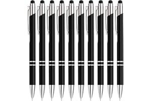 Beutrain 10 stück Kugelschreiber Set Hochwertig,Geschenk für lehrerin,Ergonomische Schreibstifte Set,Kugelschreiber schwarz Mit Touchscreen-Funktion Pen,Blau Mine